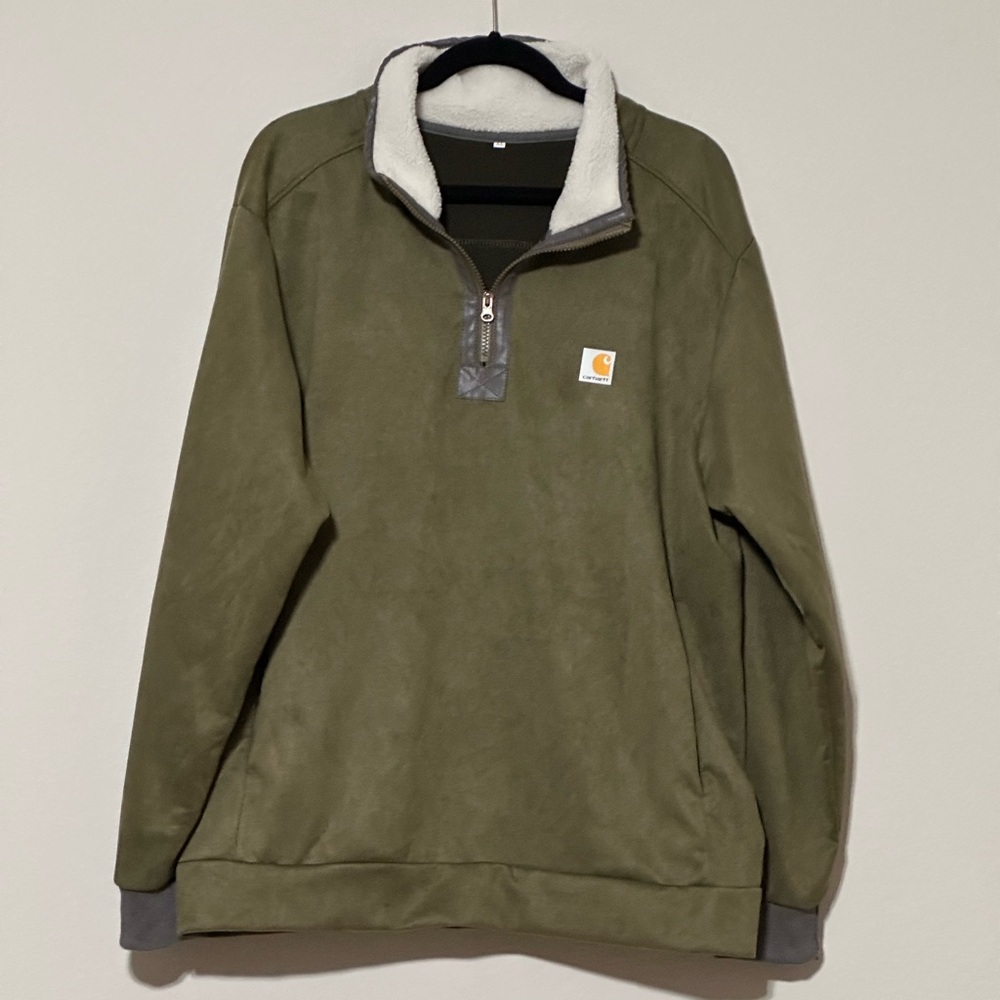 Olive Green XL Jacket with‎ Sherpa Lining